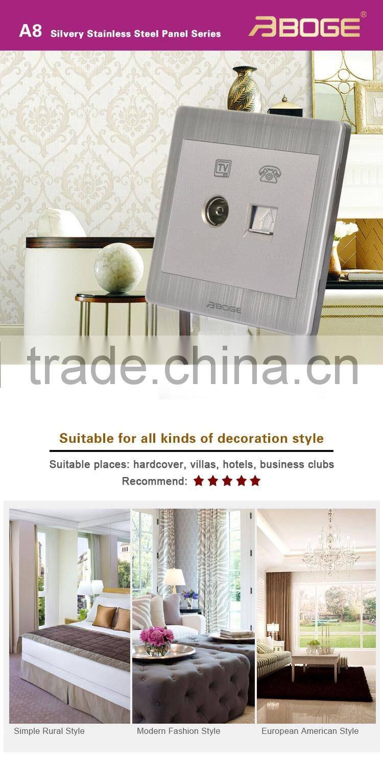 television socket and telephone socket stainless steel