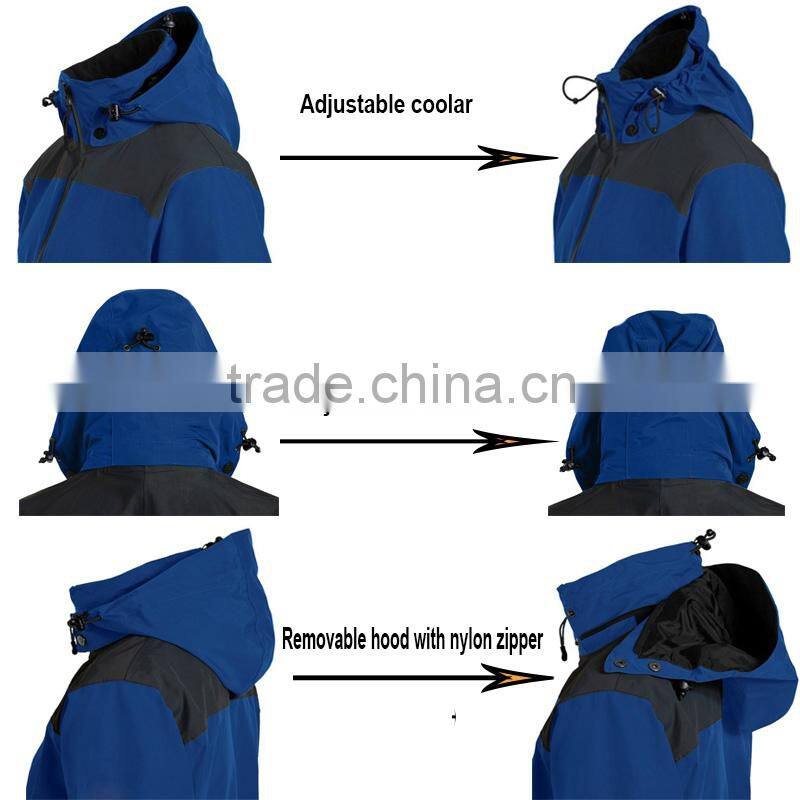 Men's 3 IN 1 Functional waterproof Jacket Blue workwear waterproof sport jacket
