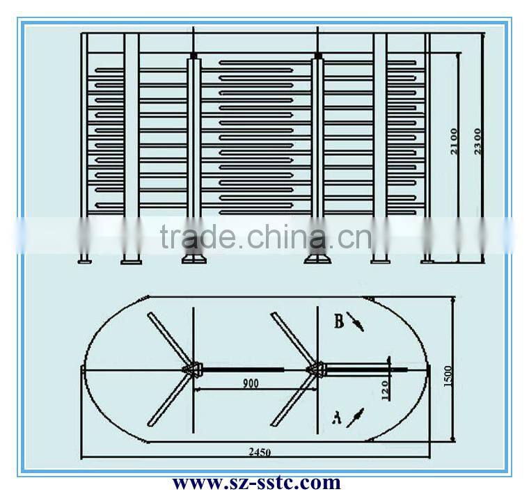 Stainless steel tripod turnstile for managing crowd access