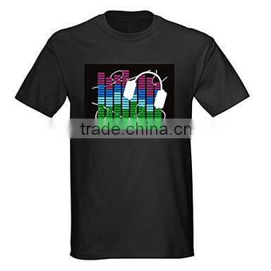 High Quality EL Visualizer Sound Activated Custom LED T Shirt