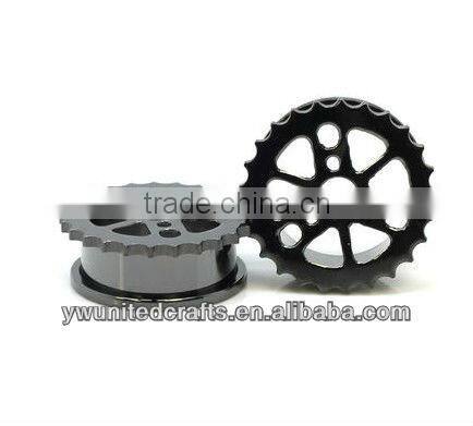 Sprocket Blackline Screw Fit Flesh Tunnels Ear Gauge Plugs