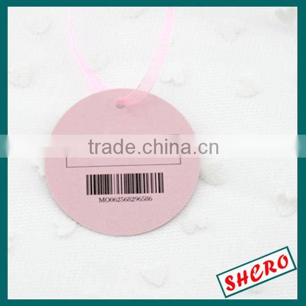 round shape garment hang tags garment label with bar code
