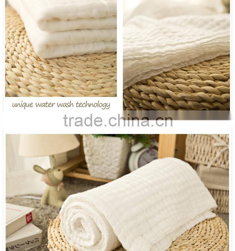 Soft 100% natural Newborn infant thin cotton towel fabric baby gauze cotton baby balnket