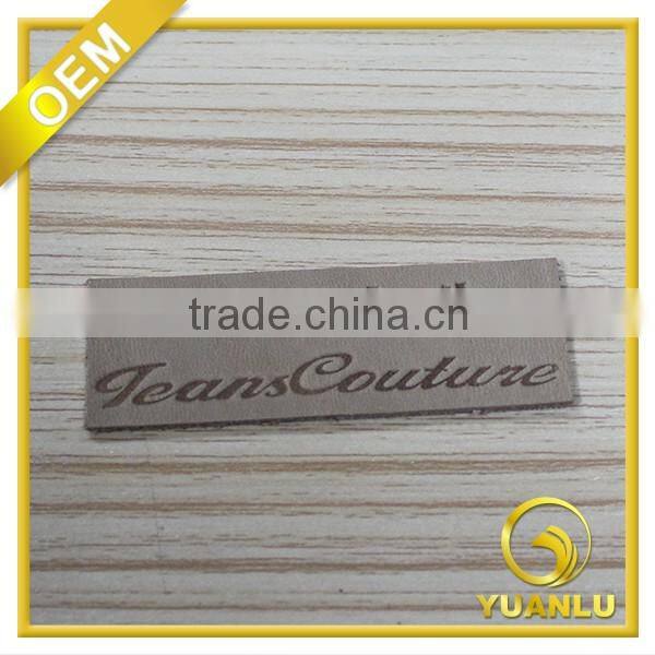 Customized high quality patch jeans patch embossed leather patch