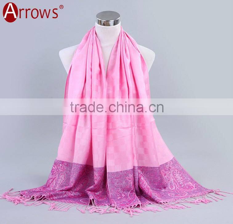 100% Cotton Jacquard Fancy Quality Women Ethnic Shawl Scarf Muslim Preyer Hijab Dress Wraps