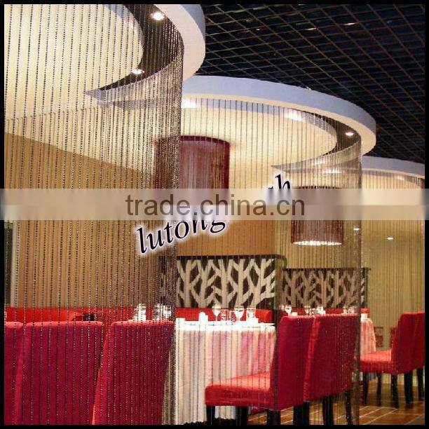 shimmering metal ball chain screen, room divider