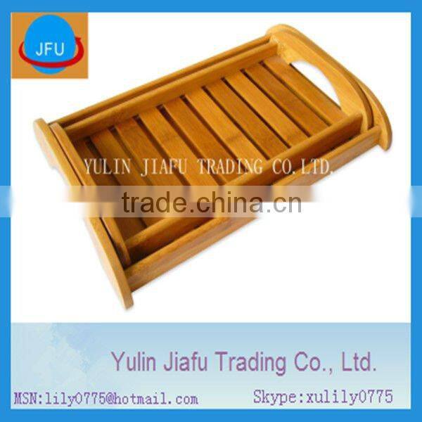 new item CAC Fair handmade rectangle service bamboo trays