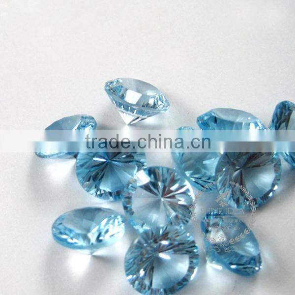 8-8.5mm round faceted cut natural sky blue topaz semi precious loose stone gemstone DIY ring earrings cabochon 4110107