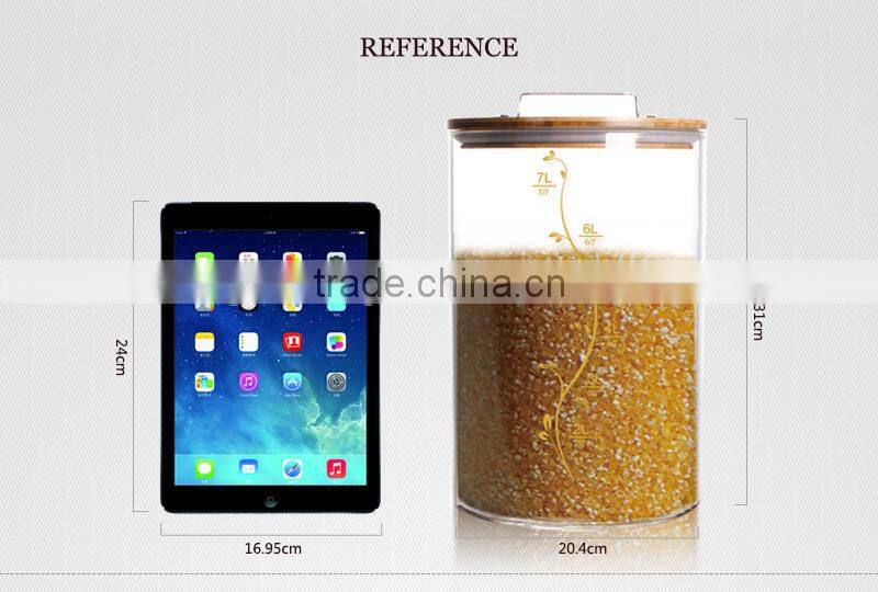 large capacity 7L glass storage jar glass tank heat resistant glass N6443