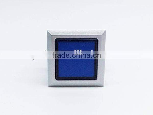 22mm wall switch square plastic blue led 24V momentary or latching push button switch