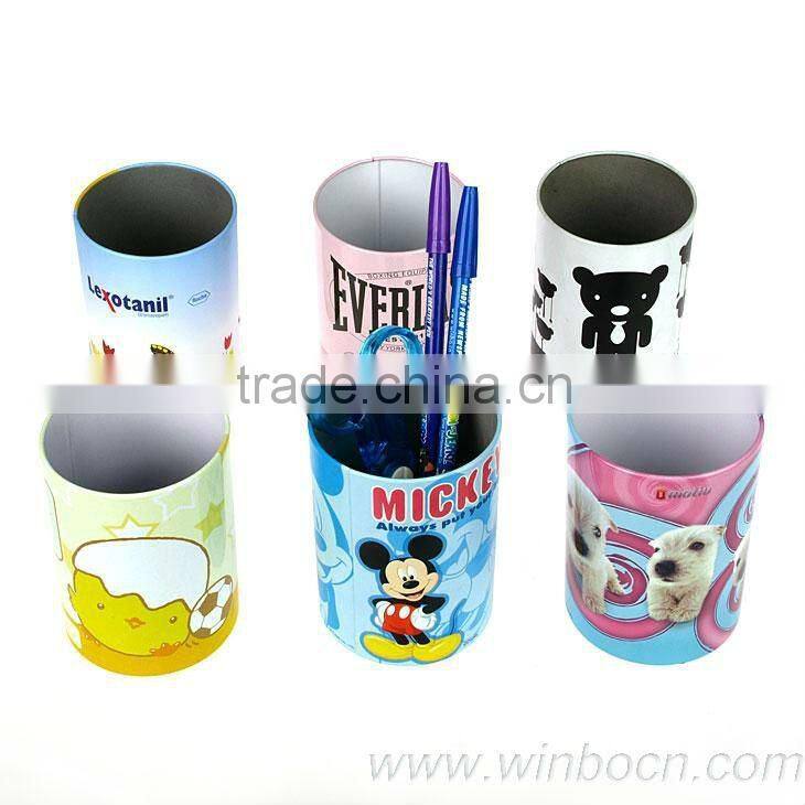 Round Tin Cartoon Students penholder