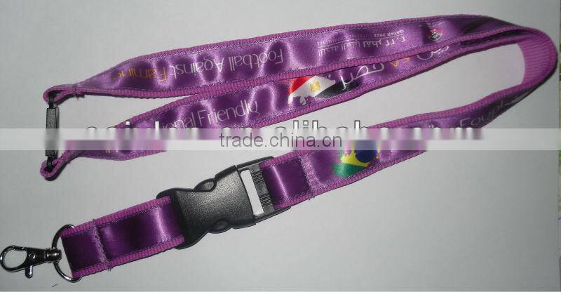Custom Promotional satin ribbon stitched lanyards