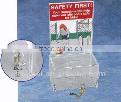 2017 Black Acrylic ballot box wth lock and key for election