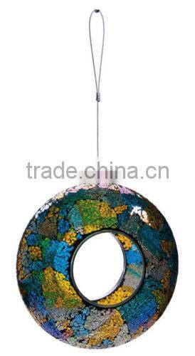 Hanging Mosaic Circle bird feeder, green bird feeder
