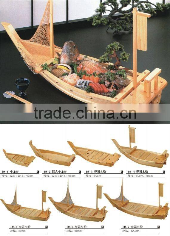 decoration sailling model wooden sushi boat
