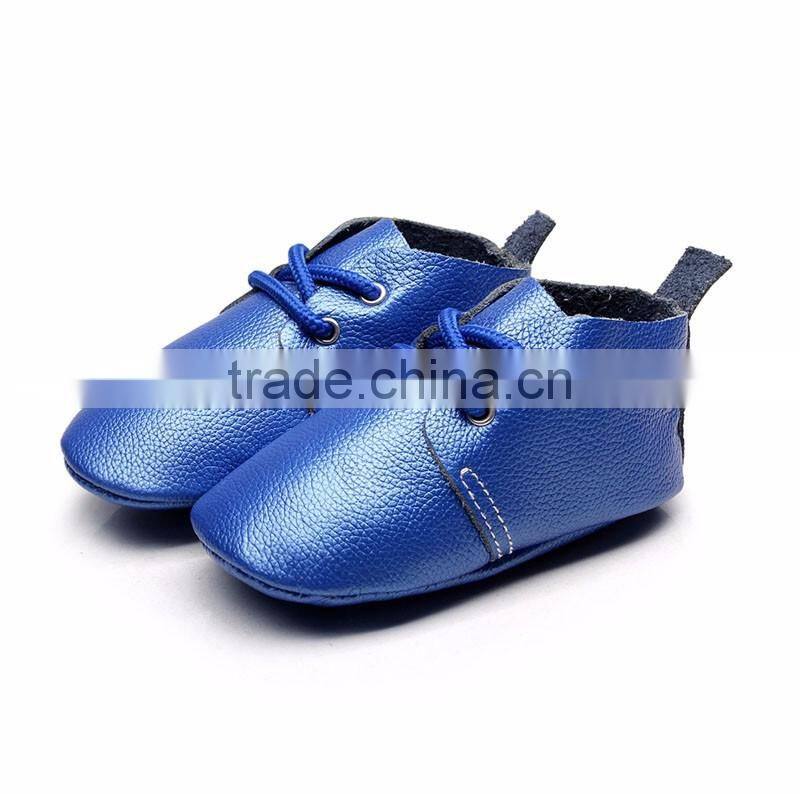 Top quality genuine leather baby oxford shoes wholesale soft sole baby shoe moccasins