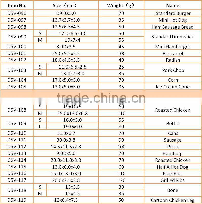 Food Theme Vinyl Dog Toys