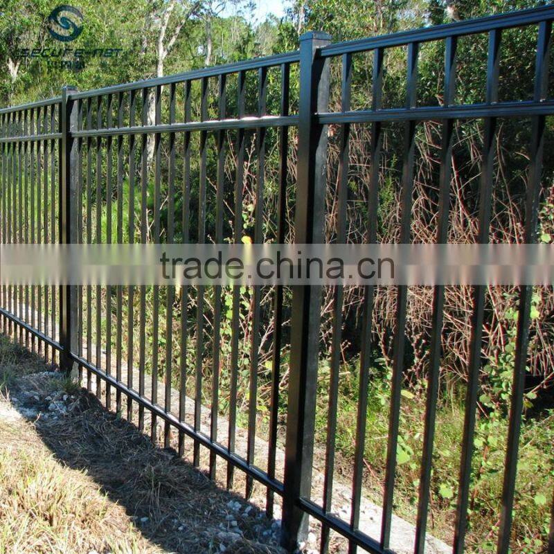 Powder Coated Galvanized tubular Flat Top steel fence