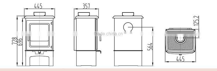 Ivory Cast iron wood burning stove/Wood fireplace with enamel for sale