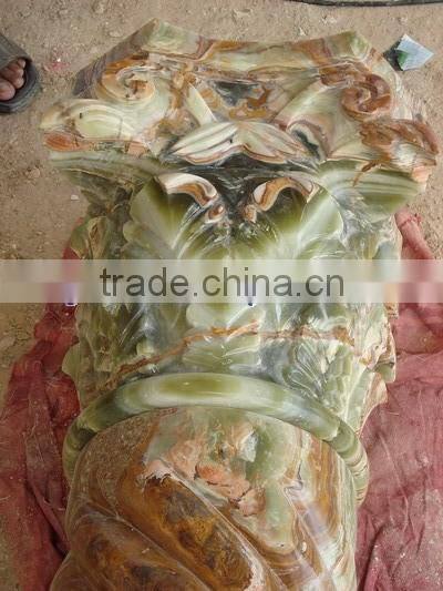 LATEST DESGINE ONYX COLUMNS AND PILLARS CARVING TOPS