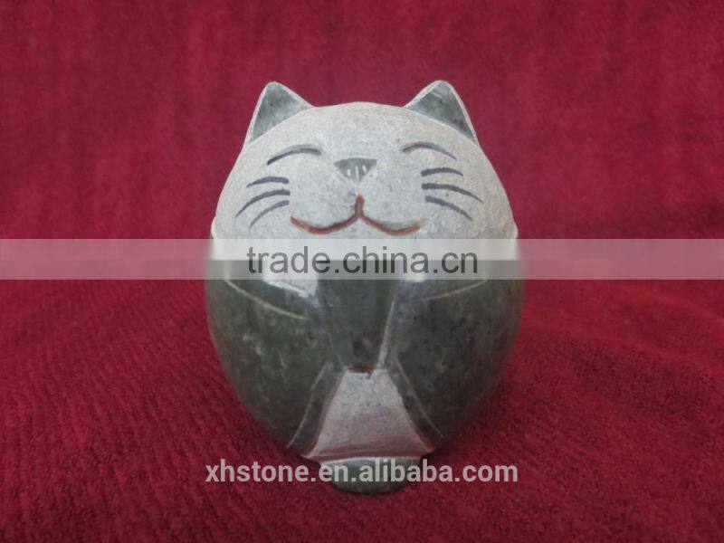 Small cute cat stone scupture for hot sale