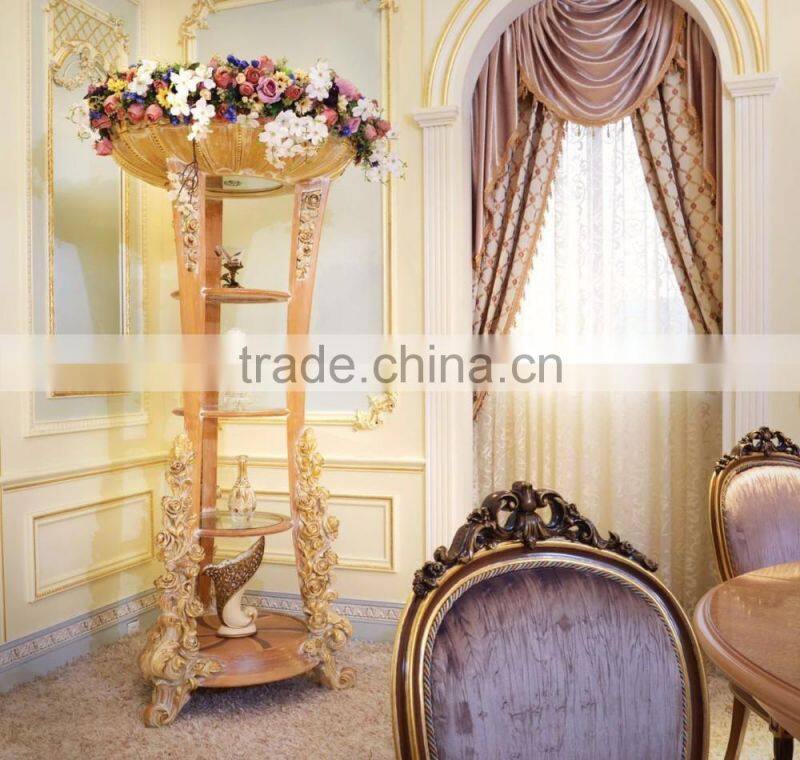 Luxury French Neoclassical Roze Wooden Carving Round Dining Table For 4 People/ European Palace Elegant Dining Room Furniture