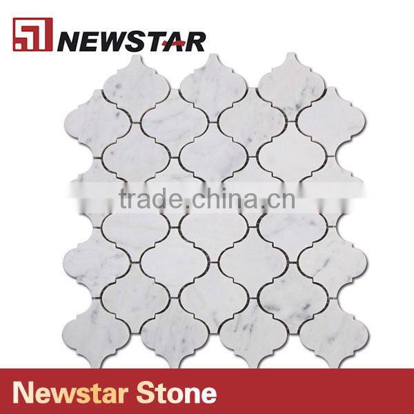 Newstar Italian White Carrara Arabesque Kitchen Bathroom Wall 12x12 Tile Mosaic