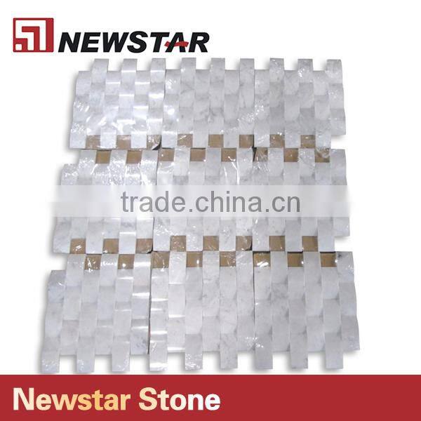 Newstar Natural White Carrara 3D Cambered Wall Decoration Mosaic