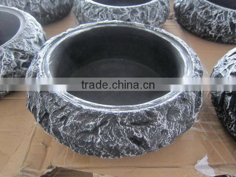 artificial composite stone fireplace with cylinder borosilicate glass