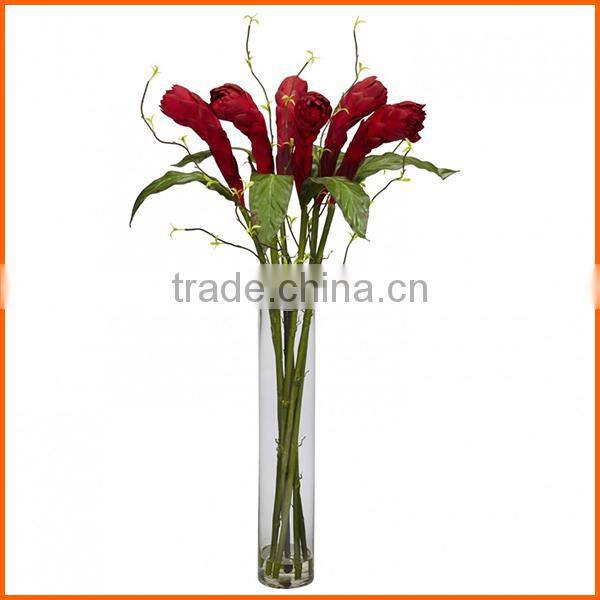 High quality tall clear glass cylinder vases