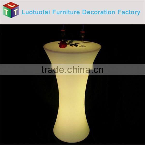 round Led table /RGBW color change plastic remote control led glowing table