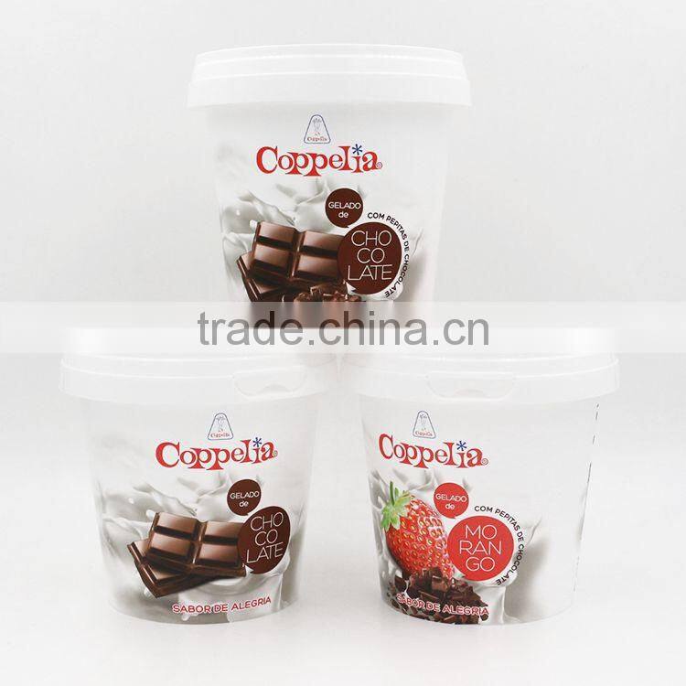 Food grade ice cream tub suppliers,ice cream tubs individual,in mould labelling ice cream tub packaging