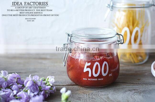300ml--1500ml Clear glass jar for food clear glass jar for storage clear glass jar