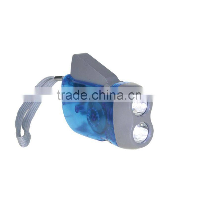 Promotional plastic translucent torch dynamo charging led light