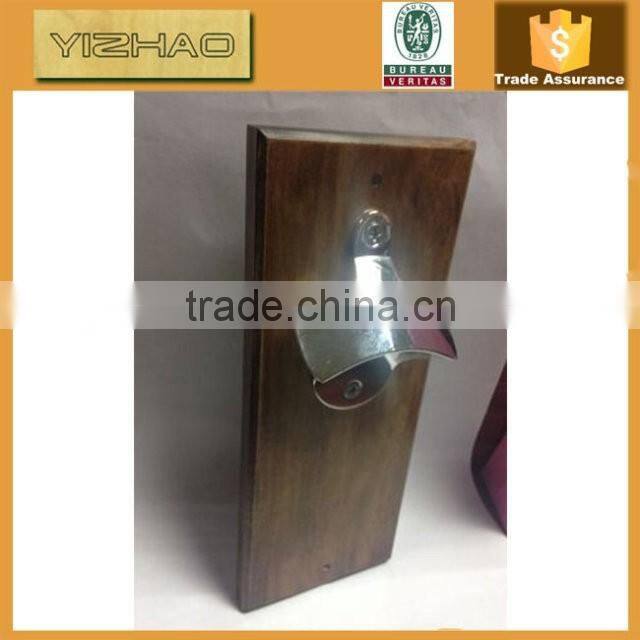 Custom Design Wooden Magnetic Wall Mounting Bottle Opener, Wooden Bottle Opener With Magnet