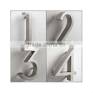 3D House Number 304 stainless steel with brushed finish