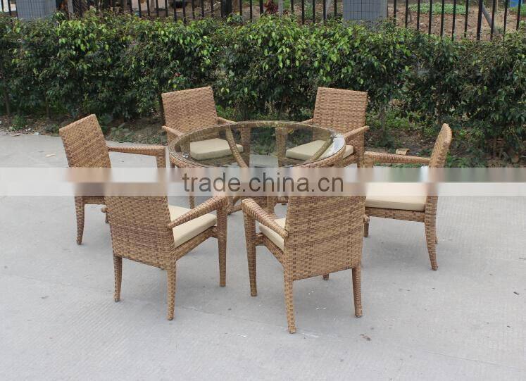 New design garden home rattan furniture outdoor dining table set