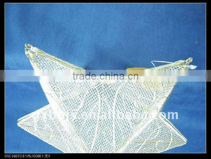 White wire star shape christmas decorative craft