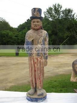 Wood Carved Sculpture with Antique Finish