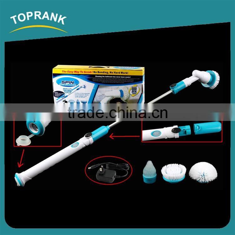 Toprank New Hot Selling Turbo Scrub 360 Cordless Tile Scrubber Cleaning Brush Electric Spin Scrubber Brush With Cleaning Kit