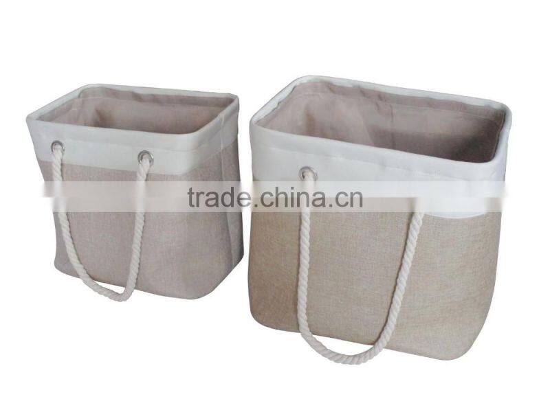 Foldable Eva Polyester Fabric Laundry Bag with Cotton Rope Handles