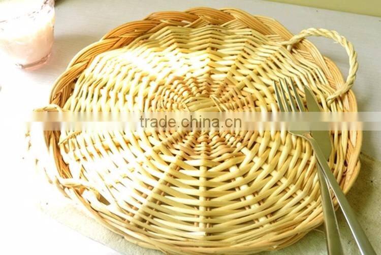Wholesale Eco - friendly Handmade Durable Brown Wicker Bread Fruit Basket with Cover