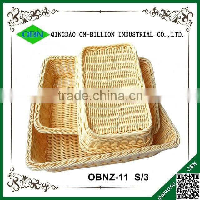 Plastic pp rattan woven wholesale bread baskets