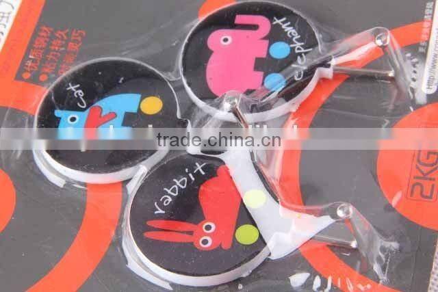 3PC circular plastic hook with animal