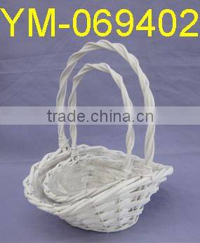 Rectangular Willow Garden Basket With Ears.