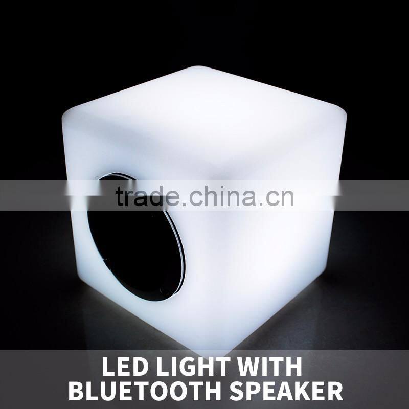 wireless bluetooth speaker with led light/ mini portable bluetooth speaker/ cube bluetooth speaker table lamp