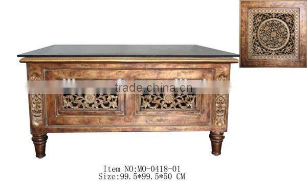 MO-0418-01 Antique furniture square coffee table for decor
