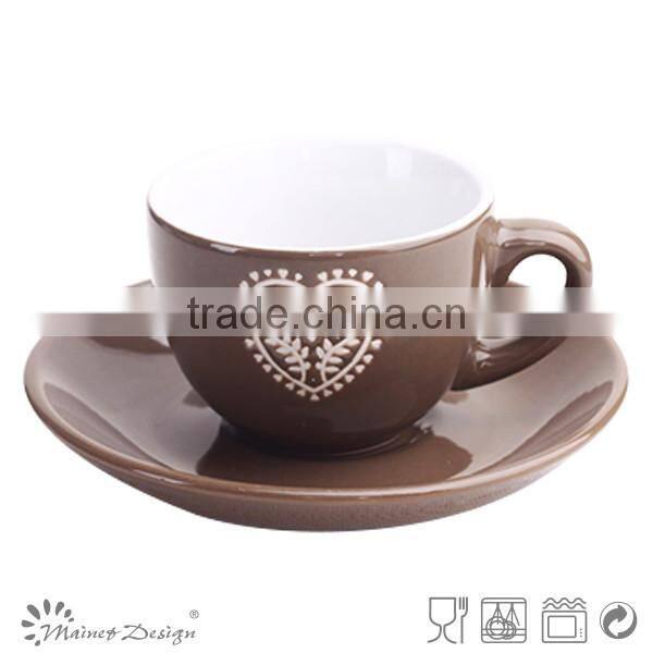 Heart design Personalized tea cups & saucers
