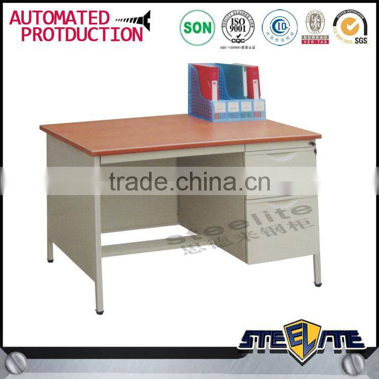 Luoyang steel office furniture computer desk, desktop computer table with a small cabinet and drawer
