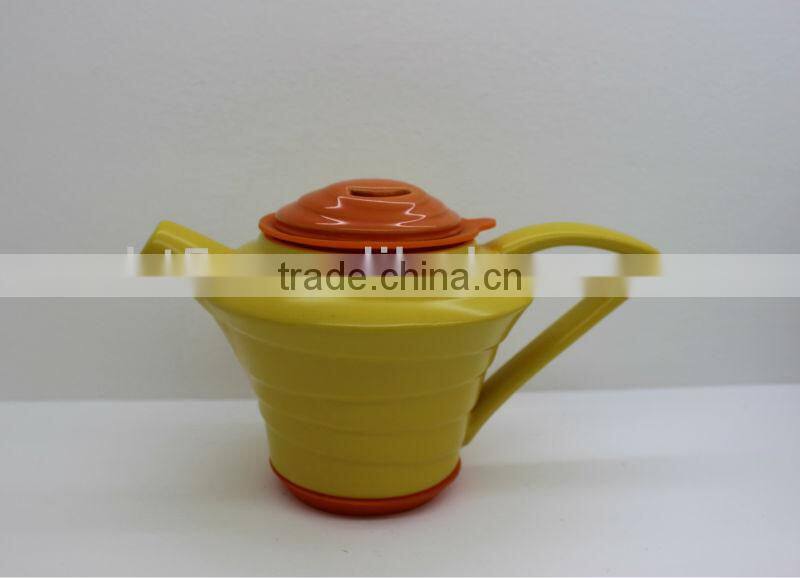 Double colors 3pcs ceramic chinese teapot set